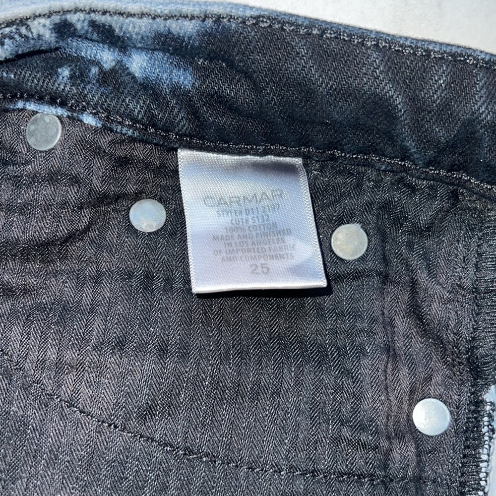 Carmar Dark Denim Tie-Dye Super Short Shorts Size 25 - Picture 5 of 7